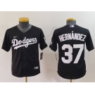 Youth Los Angeles Dodgers #37 Teoscar Hernandez Black Cool Base Stitched Jersey