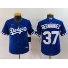 Youth Los Angeles Dodgers #37 Teoscar Hernandez Blue Cool Base Stitched Jersey