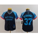 Youth Los Angeles Dodgers #37 Teoscar Hernandez Navy 2024 All Star Limited Stitched Jersey