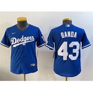 Youth Los Angeles Dodgers #43 Anthony Banda Royal Cool Base Stitched Baseball Jersey