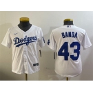 Youth Los Angeles Dodgers #43 Anthony Banda White Cool Base Stitched Baseball Jersey