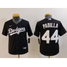 Youth Los Angeles Dodgers #44 Vicente Padilla Black Cool Base Stitched Jersey