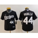 Youth Los Angeles Dodgers #44 Vicente Padilla Number Black Cool Base Stitched Jerseys