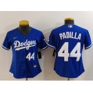 Youth Los Angeles Dodgers #44 Vicente Padilla Number Blue Cool Base Stitched Jerseys