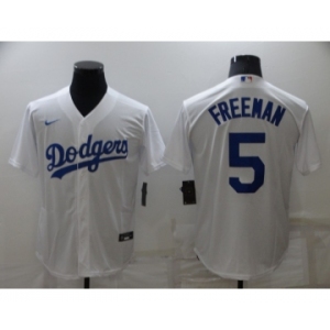 Youth Los Angeles Dodgers #5 Freddie Freeman White Cool Base Stitched Baseball Jersey