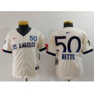 Youth Los Angeles Dodgers #50 Mookie Betts Cream 2024 City Connect Limited Jersey