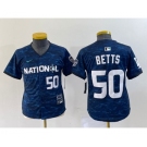 Youth Los Angeles Dodgers #50 Mookie Betts Number Royal 2023 All star Cool Base Stitched Jersey