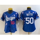 Youth Los Angeles Dodgers #50 Mookie Betts Royal 2025 Tokyo Series Limited Stitched Baseball Jersey