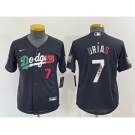 Youth Los Angeles Dodgers #7 Julio Urias Black Mexico Number 2020 World Series Cool Base Nike Jersey