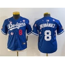 Youth Los Angeles Dodgers #8 Enrique Hernández Royal 2025 Tokyo Series Limited Stitched Baseball Jersey