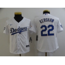 Youth Nike Los Angeles Dodgers #22 Clayton Kershaw White Champions Jersey