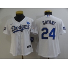 Youth Nike Los Angeles Dodgers #24 Kobe Bryant  White Series Champions Authentic Jersey