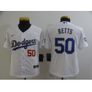 Youth Nike Los Angeles Dodgers #50 Mookie Betts White Series Champions Jersey