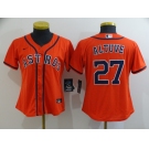 Nike Women's Houston Astros #27 Jose Altuve Authentic Orange Alternate Cool Base Baseball Jersey