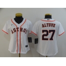 Nike Women's Houston Astros #27 Jose Altuve Authentic White Alternate Cool Base Baseball Jersey