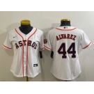 Nike Women's Houston Astros #44 Yordan Alvarez Authentic White Alternate Cool Base Baseball Jersey