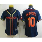 Women's Houston Astros #10 Yuli Gurriel 2022 Navy Blue City Connect Cool Base Stitched Jersey