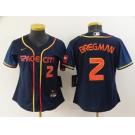 Women's Houston Astros #2 Alex Bregman Number 2022 Navy Blue City Connect Cool Base Stitched Jersey