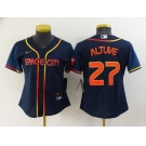 Women's Houston Astros #27 Jose Altuve 2022 Navy Blue City Connect Cool Base Stitched Jerse