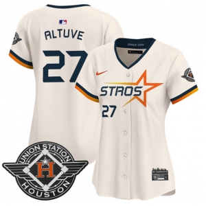 Women's Houston Astros #27 Jose Altuve Cream 2025 City Connect Limited Stitched Baseball Jersey