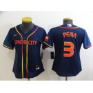 Women's Houston Astros #3 Jeremy Pena 2022 Navy Blue City Connect Flex Base Stitched Baseball Jersey