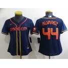 Women's Houston Astros #44 Yordan Alvarez 2022 Navy Blue City Connect Cool Base Stitched Jersey