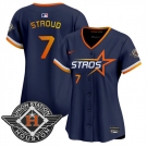 Women's Houston Astros #7 C.J. Stroud Navy 2025 City Connect Limited Stitched Baseball Jersey