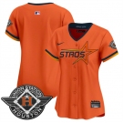Women's Houston Astros Blank Orange 2025 City Connect Limited Stitched Baseball Jersey