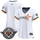 Women's Houston Astros Blank White 2025 City Connect Limited Stitched Baseball Jersey