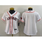 Women's Houston Astros Blank White With Patch Stitched MLB Cool Base Nike Jersey