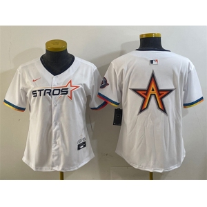 Women's Houston Astros Team Big Logo White 2025 City Connect Limited Stitched Baseball Jersey