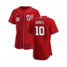 Men's Nike Washington Nationals #10 Yan Gomes Red Alternate 2020 Authentic Player Baseball Jersey