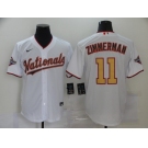 Men's Nike Washington Nationals #11 Ryan Zimmerman White Gold Cool Base Home Stitched Baseball Jersey