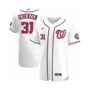Men's Nike Washington Nationals #31 Max Scherzer White Home 2020 Authentic Player Baseball Jersey