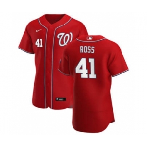 Men's Nike Washington Nationals #41 Joe Ross Red Alternate 2020 Authentic Player Baseball Jersey