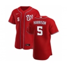 Men's Nike Washington Nationals #5 Josh Harrison Red Alternate 2020 Authentic Player Baseball Jersey