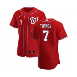 Men's Nike Washington Nationals #7 Trea Turner Red Alternate 2020 Authentic Player Baseball Jersey