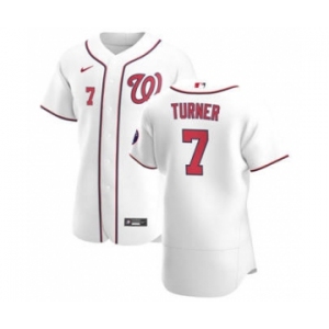 Men's Nike Washington Nationals #7 Trea Turner White Home 2020 Authentic Player Baseball Jersey