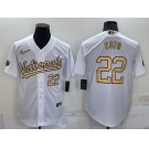 Men's Washington Nationals #22 Juan Soto Number White 2022 All Star Stitched Cool Base Nike Jersey