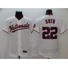 Men's Washington Nationals #22 Juan Soto White Road Flex Base Authentic Collection Baseball Jersey