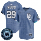 Men's Washington Nationals #29 James Wood Blue 2025 City Connect Limited Stitched Baseball Jersey