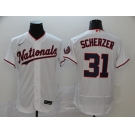 Men's Washington Nationals #31 Max Scherzer White  Flex Base Authentic Collection Baseball Jersey