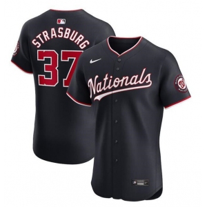 Men's Washington Nationals #37 Stephen Strasburg Navy Alternate Elite Stitched Baseball Jersey