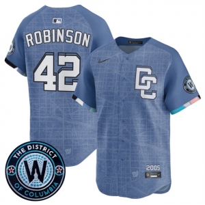 Men's Washington Nationals #42 Jackie Robinson Blue 2025 City Connect Limited Stitched Baseball Jersey