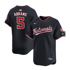 Men's Washington Nationals #5 CJ Abrams Navy 2024 Alternate Limited Stitched Baseball Jersey