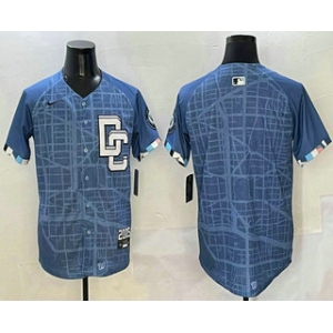 Men's Washington Nationals Blank Blue 2025 City Connect Limited Stitched Baseball Jersey