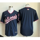 Men's Washington Nationals Blank Navy Stitched Baseball Jersey