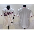 Men's Washington Nationals Blank White Limited Stitched Baseball Jersey