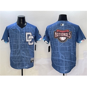 Men's Washington Nationals Team Big Logo Blue 2025 City Connect Limited Stitched Baseball Jersey