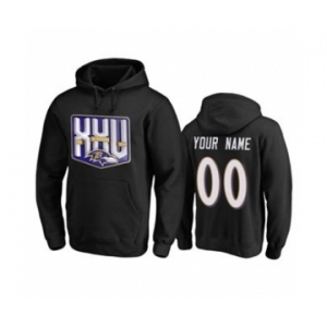 Men's Baltimore Ravens Custom Black Team 25th Season Pullover Hoodie